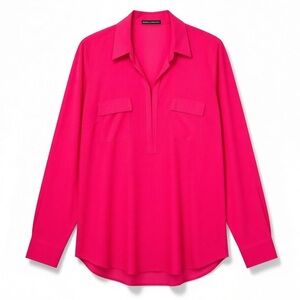 4/$20 Grace Elements Hot Pink Long Sleeve Popover Tunic – Size M